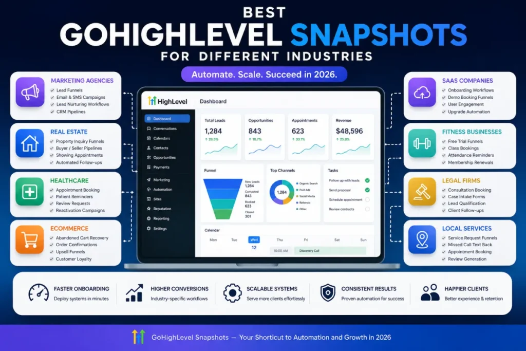 Best GoHighLevel Snapshots for Different Industries