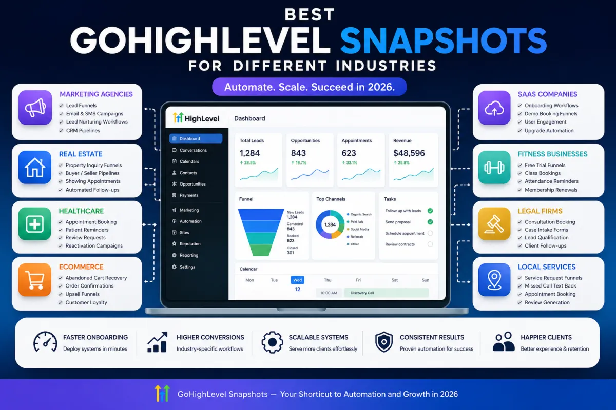 Best GoHighLevel Snapshots for Different Industries