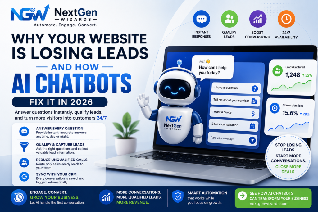 Why Your Website Is Losing Leads (And How AI Chatbots Fix It in 2026)