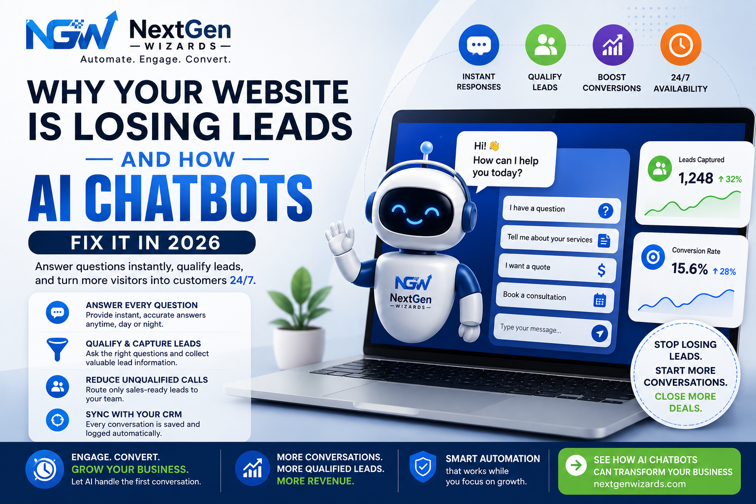 Why Your Website Is Losing Leads (And How AI Chatbots Fix It in 2026)